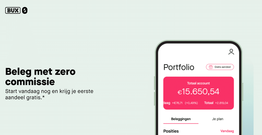 BUX Zero: Commissievrij handelen via een handige app BUX Zero: Commissievrij handelen via een handige app