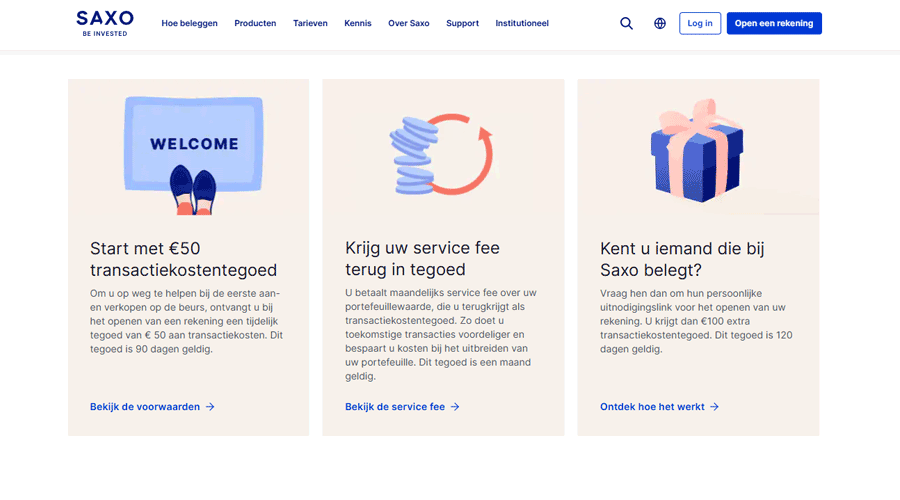 Saxo Bank welkomstbonus nieuwe klanten - ontvang gratis €50 transactiekostentegoed Saxo Bank welkomstbonus nieuwe klanten - ontvang gratis €50 transactiekostentegoed