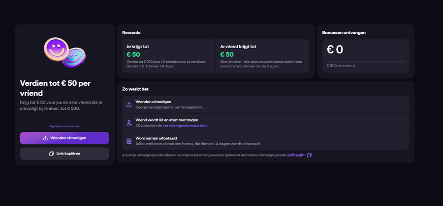 Kraken promo code: ontvang tot €50 gratis bitcoin Kraken promo code: ontvang tot €50 gratis bitcoin