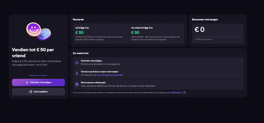 Kraken promo code: ontvang tot €50 gratis bitcoin Kraken promo code: ontvang tot €50 gratis bitcoin