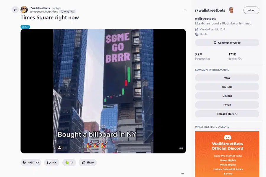 Reddit Wallstreetbets - GME go Brrr meme Reddit Wallstreetbets - GME go Brrr meme