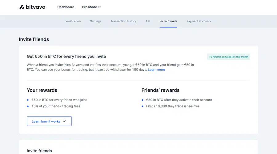 Bitvavo invite program - verdien zelf ook €50 per vriend Bitvavo invite program - verdien zelf ook €50 per vriend