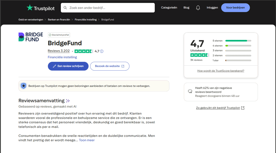 Trustpilot ervaringen: wat zeggen klanten over BridgeFund? Trustpilot ervaringen: wat zeggen klanten over BridgeFund?