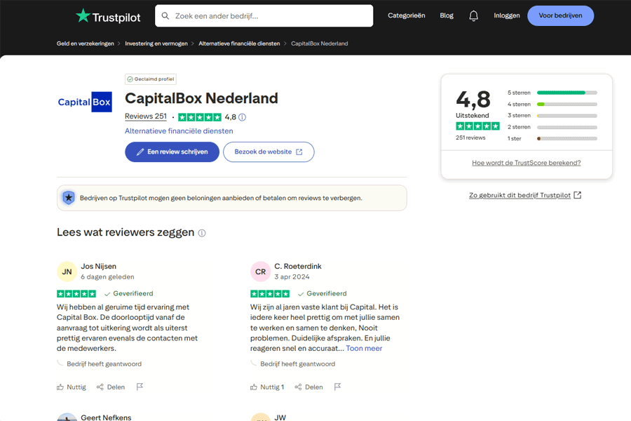 CapitalBox reviews - wat zijn de ervaringen van andere ondernemers? CapitalBox reviews - wat zijn de ervaringen van andere ondernemers?