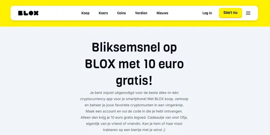 BLOX voucher code - ontvang direct €10 gratis tegoed BLOX voucher code - ontvang direct €10 gratis tegoed