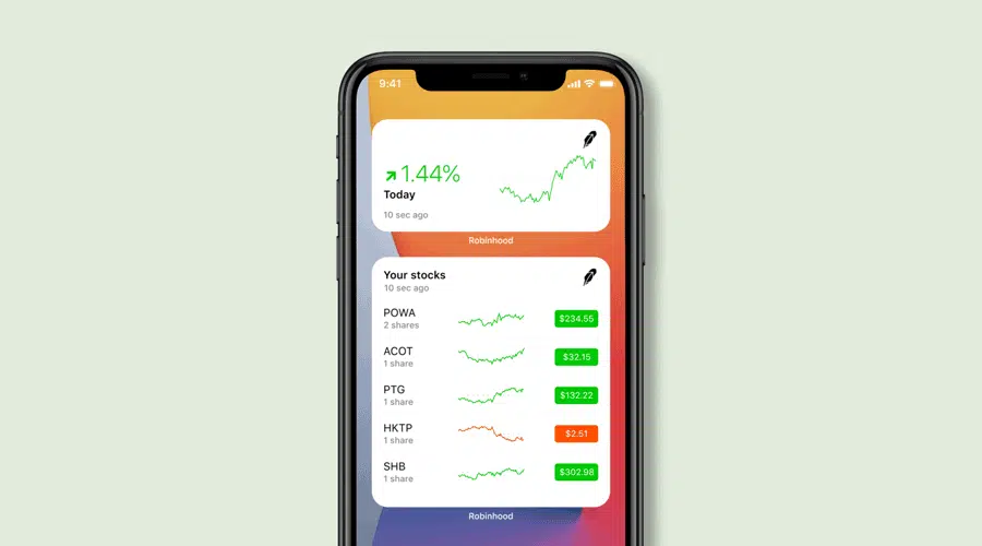 Handige home widgets via de Robinhood app Handige home widgets via de Robinhood app