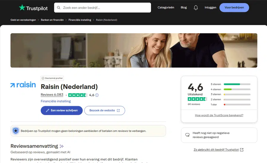 Wat zeggen anderen over Raisin? (Reddit & Trustpilot) Wat zeggen anderen over Raisin? (Reddit & Trustpilot)