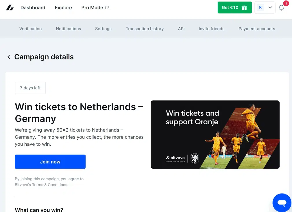 Zo werkt de Bitvavo-ticketactie